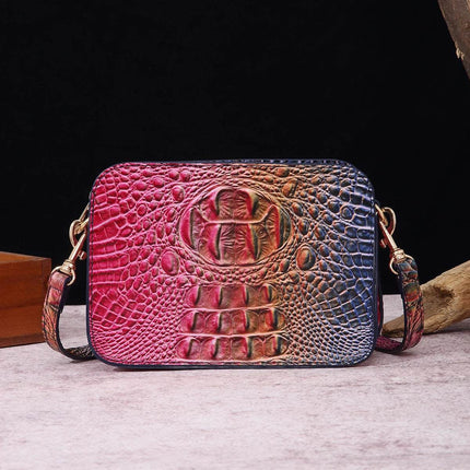 Women Pink Embossed Crocodile Satchel Purse Handbag - Handbag - Miescher Kora - Mad Fly Essentials