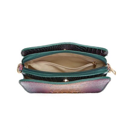 Women Pink Embossed Crocodile Satchel Purse Handbag - Handbag - Miescher Kora - Mad Fly Essentials