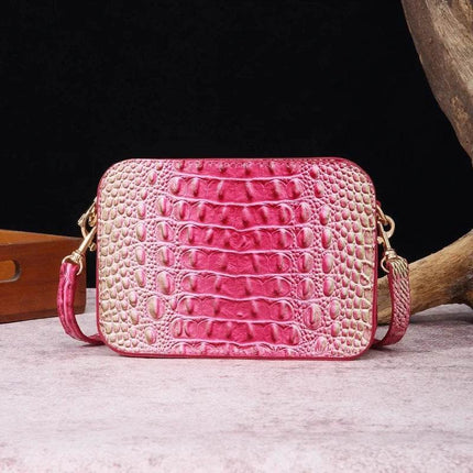 Women Pink Embossed Crocodile Satchel Purse Handbag - Handbag - Miescher Kora - Mad Fly Essentials