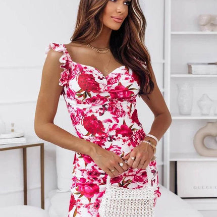 Women Pink Floral Bodycon Mini Dress - Mini Dress - ILUKiss - Mad Fly Essentials