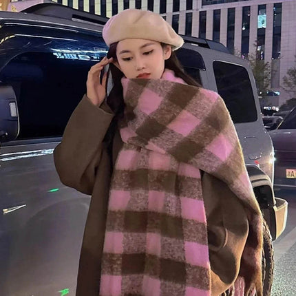 Women Plaid Scarves Tassel Shawl Wrap Scarf - Scarf - RUNMEIFA - Mad Fly Essentials