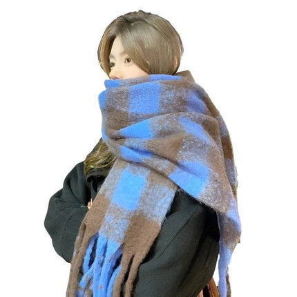 Women Plaid Tassel Shawl Wrap Scarf - Mad Fly Essentials