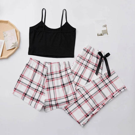 Women Plaid Striped Homewear Pajama Set - Pajama Set - Animal Unicorn - Mad Fly Essentials