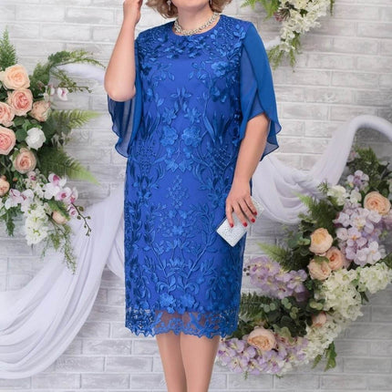 Women Plus 2025 Lace Floral Midi Dress - MIDI Dress - Adogirl - Mad Fly Essentials