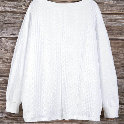 Women Plus Cable Knit Loose Sweater - Sweater - Pateekate - Mad Fly Essentials