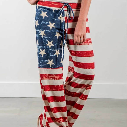Women Plus Flag Wide Leg Harem Pants - Mad Fly Essentials