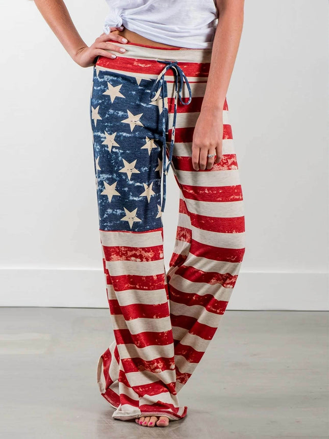 Women Plus Flag Wide Leg Harem Pants - Harem Pants - INPETAL - Mad Fly Essentials