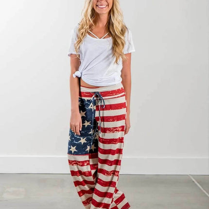 Women Plus Flag Wide Leg Harem Pants - Harem Pants - INPETAL - Mad Fly Essentials