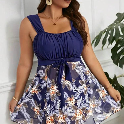 Women Plus Floral 2pc Swimwear Set - Mad Fly Essentials