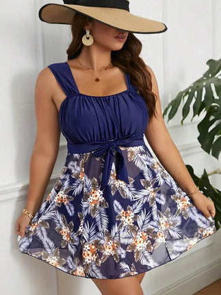 Women Plus Floral 2pc Swimwear Set - Mad Fly Essentials