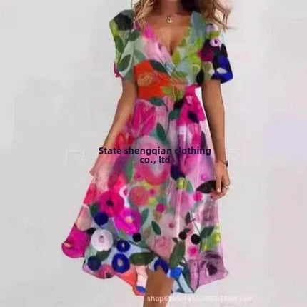 Women Plus Floral Business Lady Maxi Dress - Maxi Dress - Adyce - Mad Fly Essentials