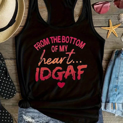 Women Plus IDGAF Summer Casual Tank Top - Tank Top - Boho Girl - Mad Fly Essentials