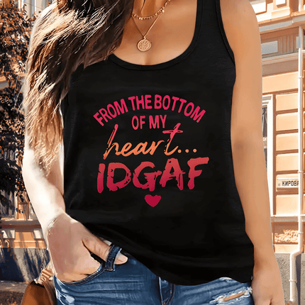 Women Plus IDGAF Summer Casual Tank Top - Mad Fly Essentials