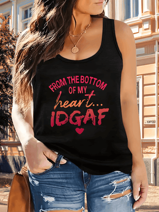 Women Plus IDGAF Summer Casual Tank Top - Mad Fly Essentials