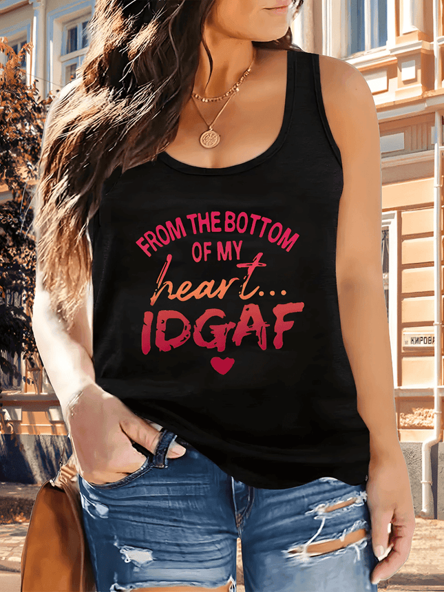Women Plus IDGAF Summer Casual Tank Top - Mad Fly Essentials
