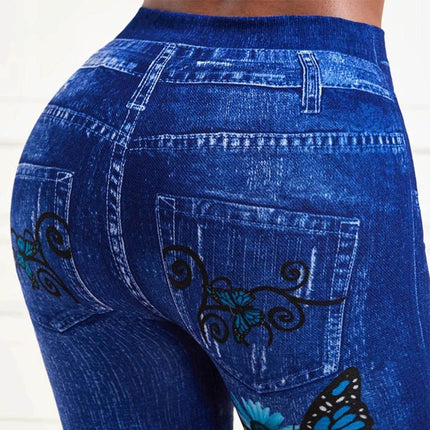 Women Plus Size High Waist Denim Look Leggings - Leggings - LAPA - Mad Fly Essentials