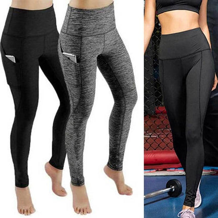 Women Pocket Capris 3/4 Solid Fitness Leggings - Fitness Leggings - Burlapp - Mad Fly Essentials