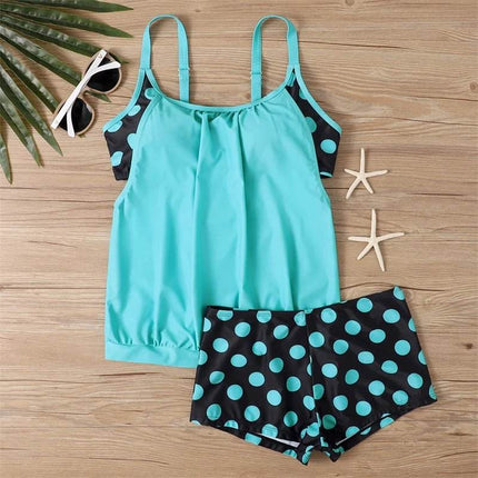 Women Polka Dot Tankini Swimwear Set - Swimwear Set - Dream Girl - Mad Fly Essentials
