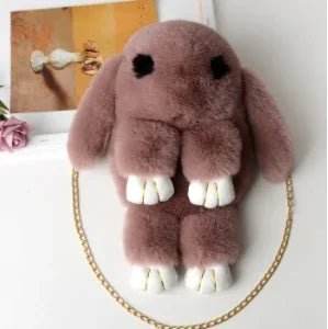 Rabbit Fur Pompoms Chain Tote Bag Women Accessories - Women Accessories - MoonBiffy - Mad Fly Essentials