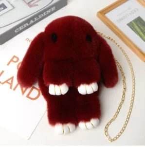 Women Rabbit Fur Pompoms Chain Tote Bag - Mad Fly Essentials