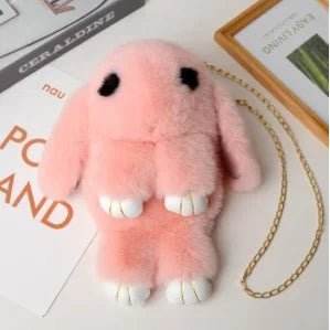 Rabbit Fur Pompoms Chain Tote Bag Women Accessories - Women Accessories - MoonBiffy - Mad Fly Essentials