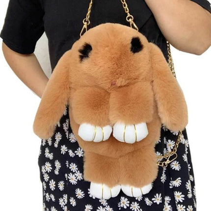 Rabbit Fur Pompoms Chain Tote Bag Women Accessories - Women Accessories - MoonBiffy - Mad Fly Essentials