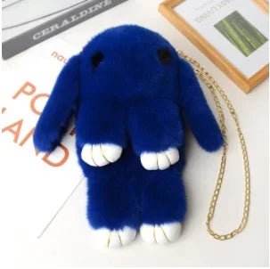 Women Rabbit Fur Pompoms Chain Tote Bag - Mad Fly Essentials