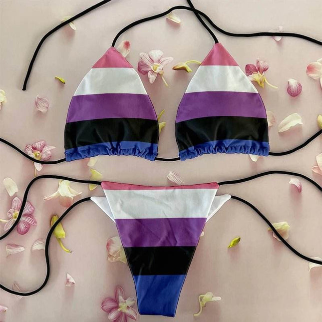 Women Rainbow Beach 3D Bikini Swimwear Set - Swimwear Set - Reachshore - Mad Fly Essentials