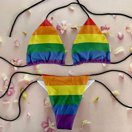 Women Rainbow Beach 3D Bikini Swimwear Set - Swimwear Set - Reachshore - Mad Fly Essentials