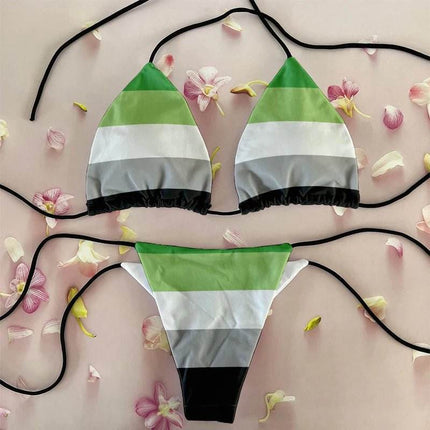 Women Rainbow Beach 3D Bikini Swimwear Set - Mad Fly Essentials