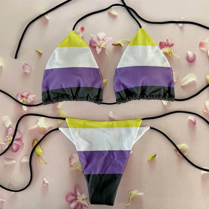 Women Rainbow Beach 3D Bikini Swimwear Set - Swimwear Set - Reachshore - Mad Fly Essentials