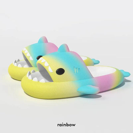 Women Rainbow Gradient Shark Slippers - Slippers - TECHOME - Mad Fly Essentials