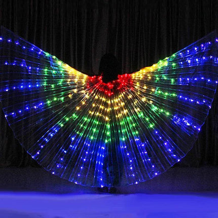 Women Rainbow LED Belly Dancing Wings Costume - Costume - LEDP - Mad Fly Essentials