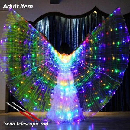 Women Rainbow LED Belly Dancing Wings Costume - Costume - LEDP - Mad Fly Essentials