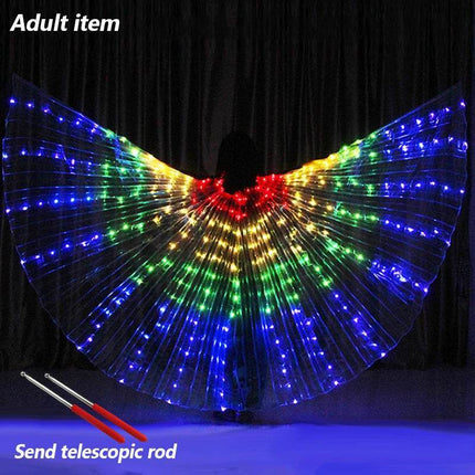 Women Rainbow LED Belly Dancing Wings Costume - Costume - LEDP - Mad Fly Essentials