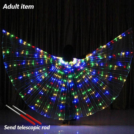 Women Rainbow LED Belly Dancing Wings Costume - Costume - LEDP - Mad Fly Essentials