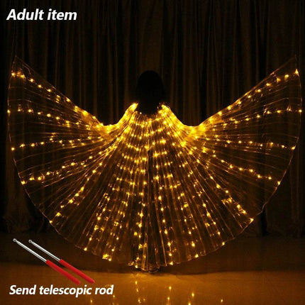 Women Rainbow LED Belly Dancing Wings Costume - Costume - LEDP - Mad Fly Essentials
