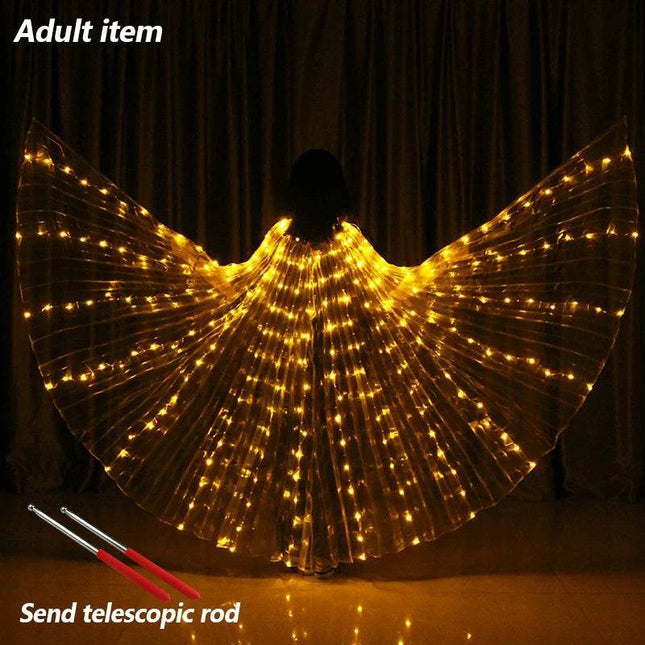 Women Rainbow LED Belly Dancing Wings Costume - Costume - LEDP - Mad Fly Essentials