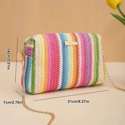 Women Rattan Small Chain Crossbody Bag - Crossbody Bag - BUVAZIK - Mad Fly Essentials