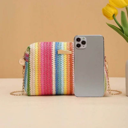 Women Rattan Small Chain Crossbody Bag - Crossbody Bag - BUVAZIK - Mad Fly Essentials