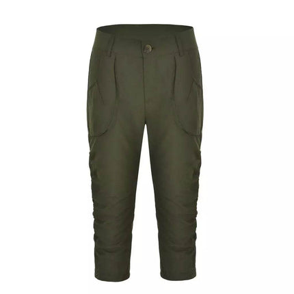 Women Relaxed - fit Capri Cargo Pants - Cargo Pants - Cryptographic - Mad Fly Essentials