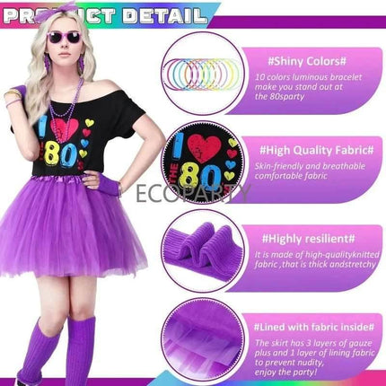 Retro 80s Tutu Skirt Women Costume Set - Mad Fly Essentials