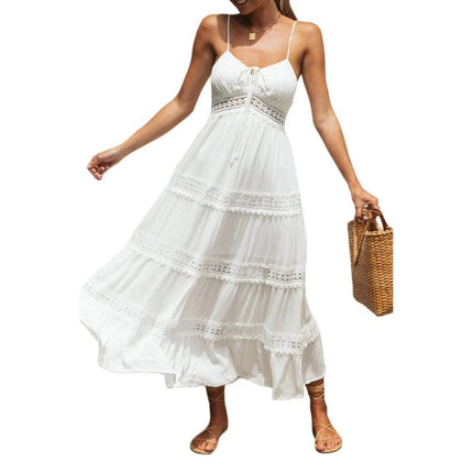 Women Retro Bohemian Summer White Dress - Mad Fly Essentials