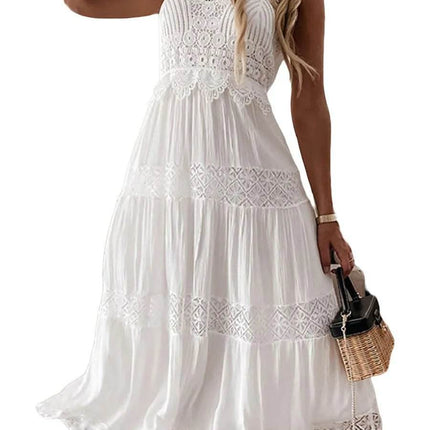 Women Retro Bohemian Summer White MIDI Dress - MIDI Dress - Goocheer - Mad Fly Essentials