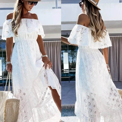 Women Retro Bohemian Summer White MIDI Dress - MIDI Dress - Goocheer - Mad Fly Essentials