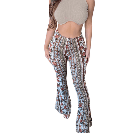 Women Retro Floral Straight Boho Pants - Pants - Eliza - Mad Fly Essentials