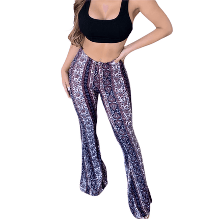 Women Retro Floral Straight Boho Pants - Pants - Eliza - Mad Fly Essentials