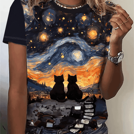 Women Retro Starry Night Van Gogh 3D Shirt - Shirt - BOXDAQ - Mad Fly Essentials