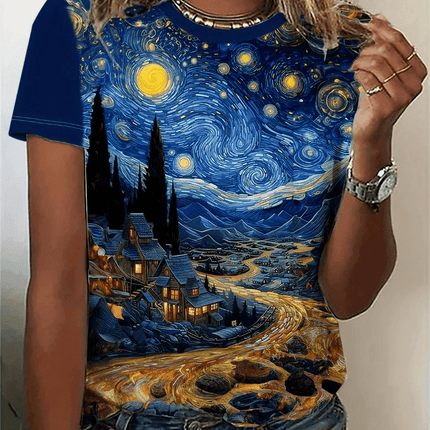 Women Retro Starry Night Van Gogh 3D Shirt - Shirt - BOXDAQ - Mad Fly Essentials
