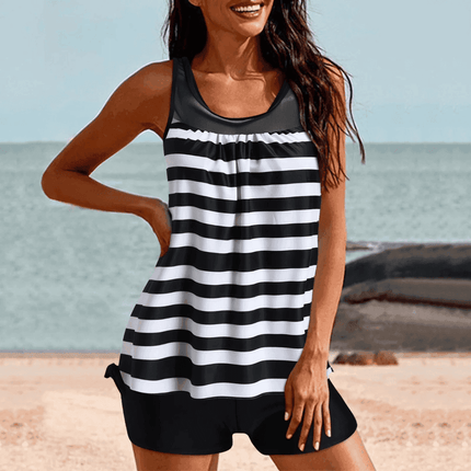 Women Retro Summer Beachwear Tankini Swimwear Set - Swimwear Set - Boho Queens - Mad Fly Essentials